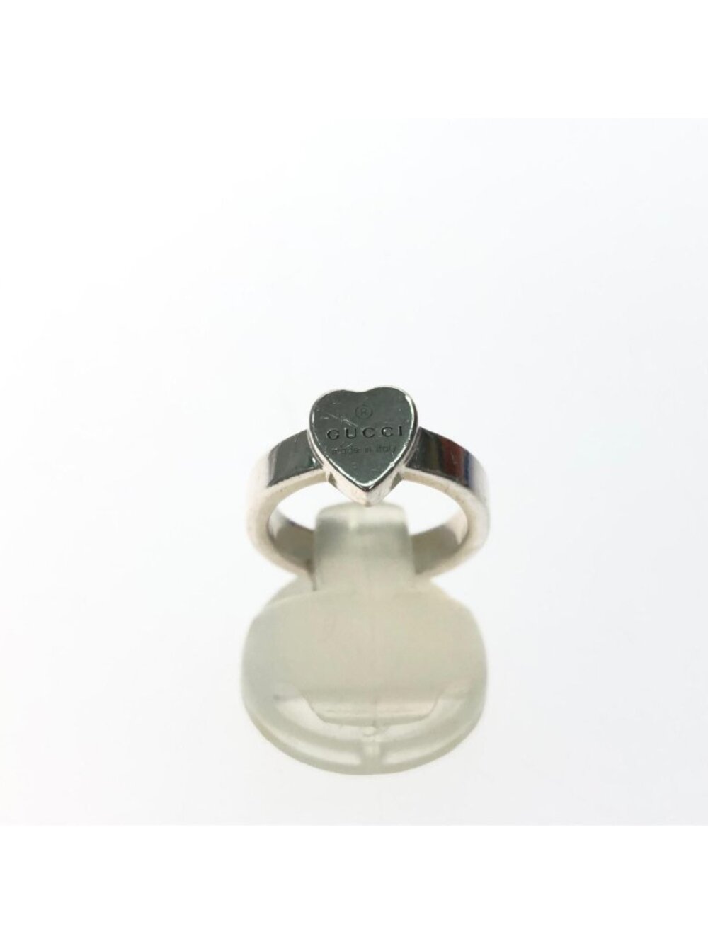 Gucci Silver Ring Heart Motif 3D